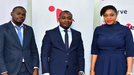 L – R: Marketing Manager of Quickteller, Adetayo Teluwo, Marketing Manager of Interswitch, Olawale Akanbi, and Marketing Manager of Verve International, Enyioma Anaba at the media launch of a new set of TV commercials for the respective brands in Lagos